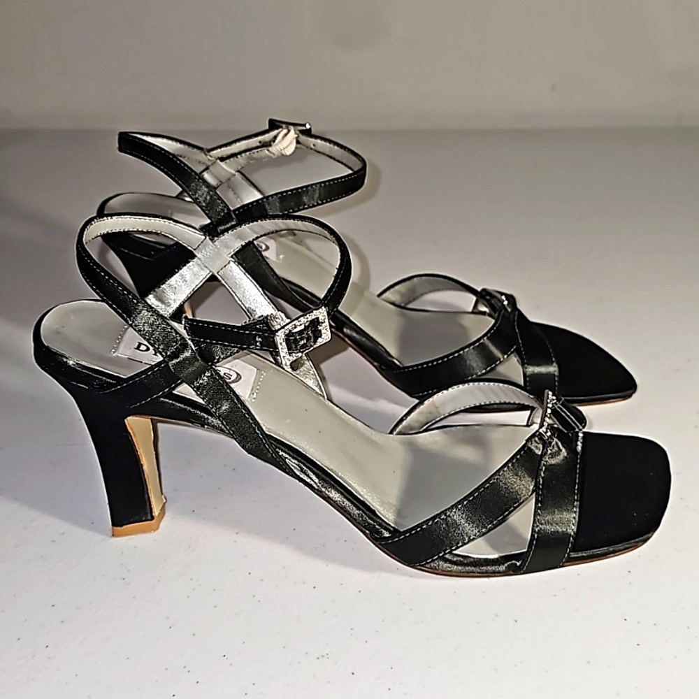 Dyeables Majesty Bridal Bridesmaid Prom Bridesmaid Shoes Dance 9B Black Satin